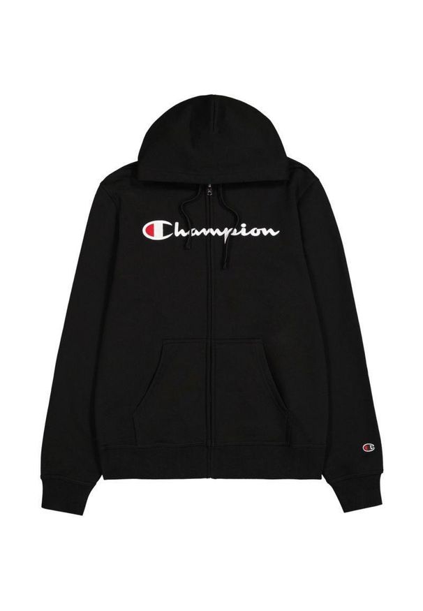 Champion - Męska Rozpinana Bluza Z Kapturem. Typ kołnierza: kaptur. Kolor: czarny