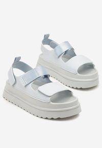Born2be - Niebieskie Sandały w Stylu Chunky na Grubej Podeszwie Zapinane na Rzep Militiela. Zapięcie: rzepy. Kolor: niebieski. Styl: klasyczny, elegancki #5