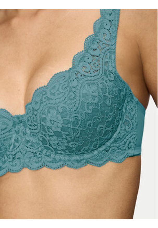 Triumph Biustonosz z fiszbiną Amourette 10209584 Turkusowy. Kolor: turkusowy. Materiał: syntetyk