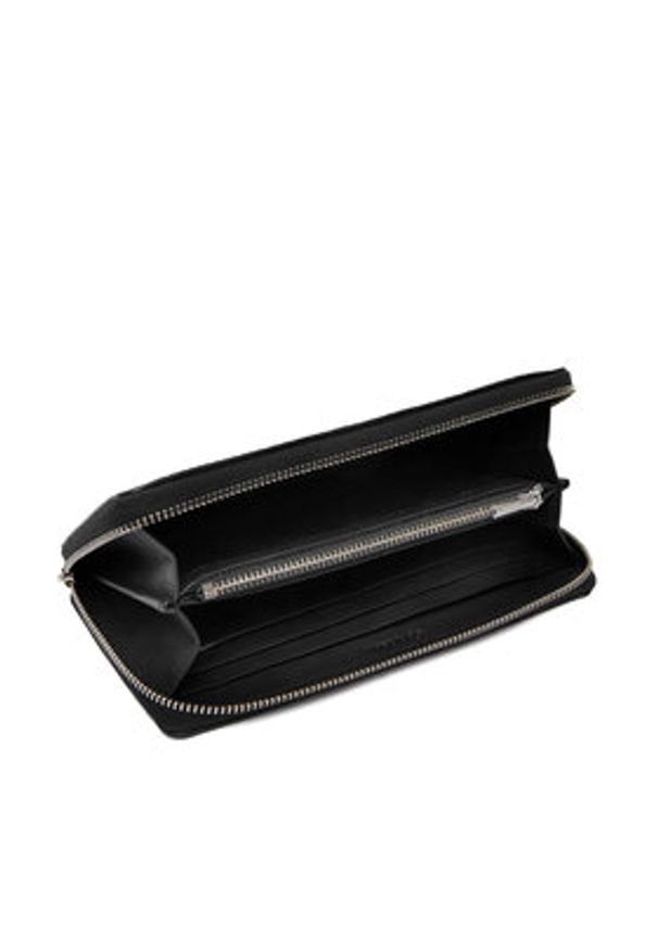 Calvin Klein Portfel Foil Emboss Long Zip Around LV04D1242G Czarny. Kolor: czarny. Materiał: skóra