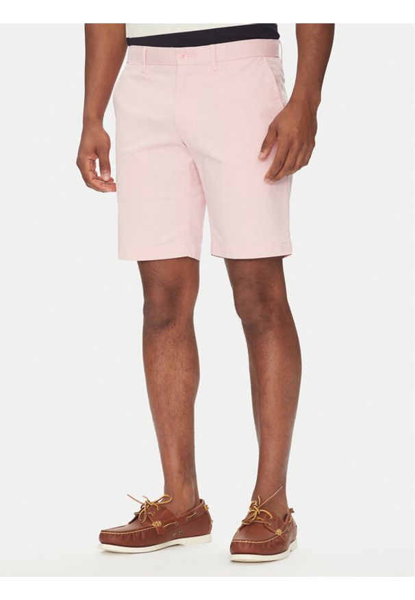 TOMMY HILFIGER - Tommy Hilfiger Szorty materiałowe Brooklyn MW0MW23563 Różowy Regular Fit. Kolor: różowy. Materiał: bawełna