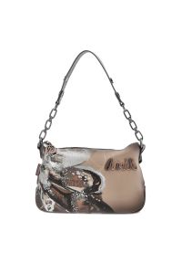 Brązowa Designerska Damska Torebka Anekke. Kolor: brązowy. Wzór: nadruk. Styl: elegancki, casual