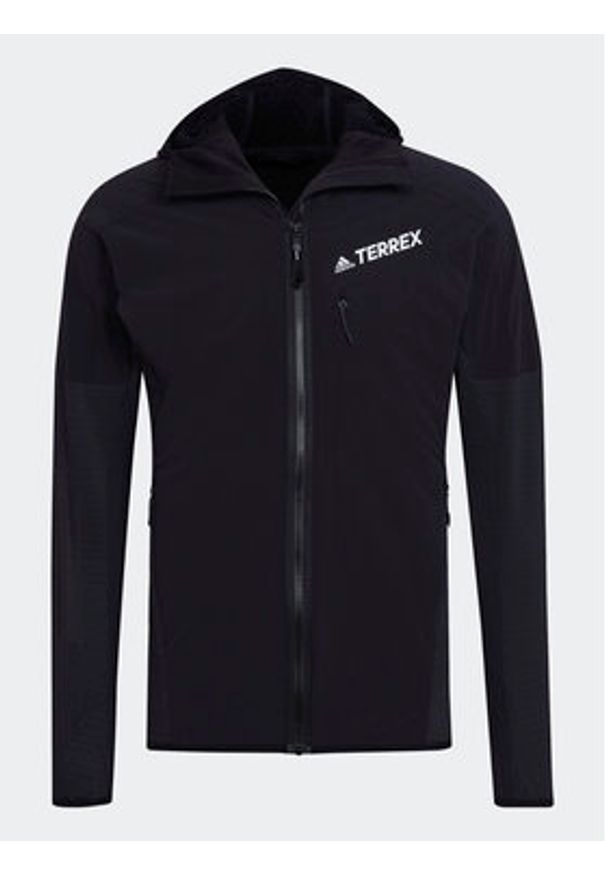 Adidas - adidas Polar Techrock Flooce Wind Hooded Jacket HF0726 Czarny. Kolor: czarny. Materiał: syntetyk