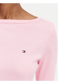 TOMMY HILFIGER - Tommy Hilfiger Bluzka Cody Boat-Nk WW0WW49928 Różowy jasny Regular Fit. Kolor: różowy. Materiał: bawełna #3
