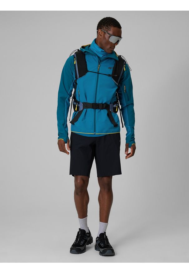 4f - 4F Kurtka softshell wiatroodporna męska - niebieska 3XL. Kolor: niebieski. Materiał: softshell. Długość: długie
