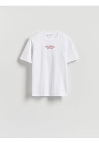 Reserved - T-shirt z nadrukiem - biały. Kolor: biały. Materiał: bawełna. Wzór: nadruk #1