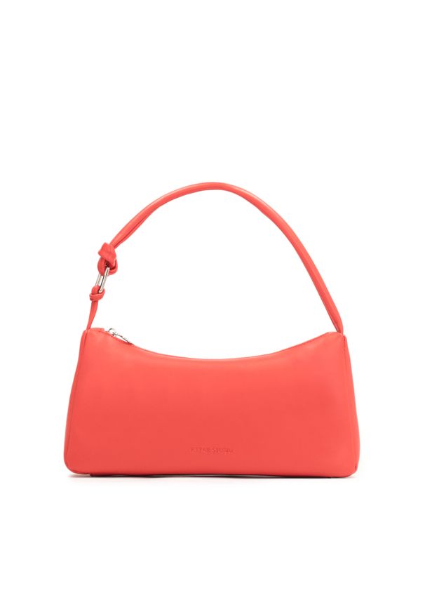 Kazar - Pomarańczowa skórzana torebka o prostokątnym kształcie. Kolor: pomarańczowy. Wzór: kolorowy. Sezon: lato. Materiał: skórzane. Styl: casual, klasyczny