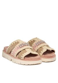 Mou Klapki MU.SW461014A Kolorowy. Materiał: skóra, zamsz. Wzór: kolorowy #3