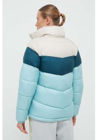 columbia - Columbia kurtka Puffect Color Block Jkt damska kolor turkusowy zimowa 1955101. Kolor: turkusowy. Materiał: tkanina, syntetyk, materiał, puch. Wzór: ze splotem. Sezon: zima #4
