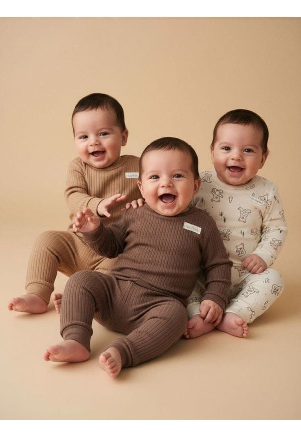 Sinsay - Bawełniane legginsy 3 pack - kremowy. Kolor: kremowy. Materiał: bawełna