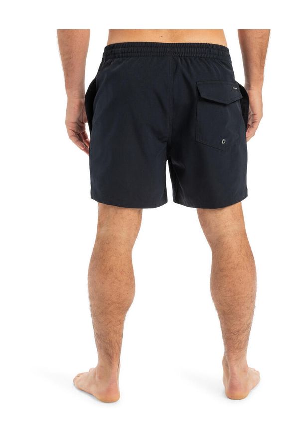 Quiksilver - Szorty kąpielowe dla Mężczyzn SURFSILK SOLID 16" Czarny. Kolor: brązowy, zielony, wielokolorowy. Materiał: elastan, poliester, materiał. Styl: sportowy