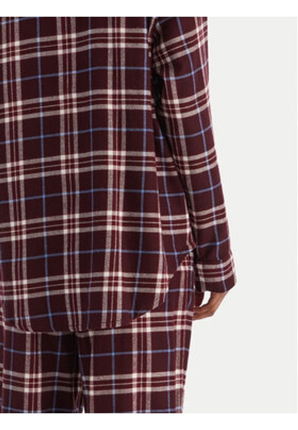 TOMMY HILFIGER - Tommy Hilfiger Piżama UW0UW06158 Bordowy Regular Fit. Kolor: czerwony. Materiał: syntetyk