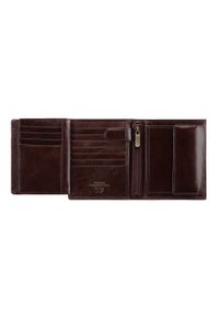 Wittchen - Męski portfel skórzany duży ciemny brąz. Kolor: brązowy. Materiał: skóra. Wzór: aplikacja #4
