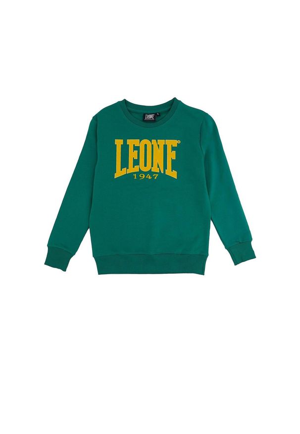LEONE 1947 APPAREL - Dziecięcy t-shirt Leone College z okrągłym dekoltem. Kolor: zielony. Sport: joga i pilates