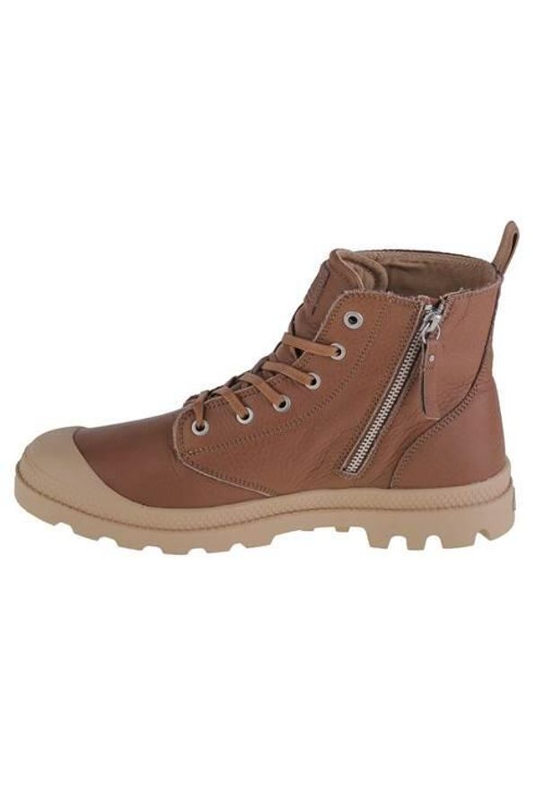 Buty sportowe Sneakersy męskie, Palladium Pampa Zip Lth Ess. Kolor: beżowy, brązowy. Materiał: tkanina, materiał, skóra, syntetyk. Sport: turystyka piesza