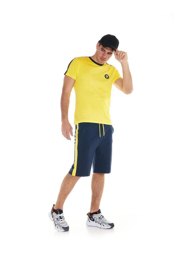 LEONE 1947 APPAREL - Męski garnitur Academy. Kolor: niebieski, wielokolorowy, żółty. Materiał: tkanina, dresówka