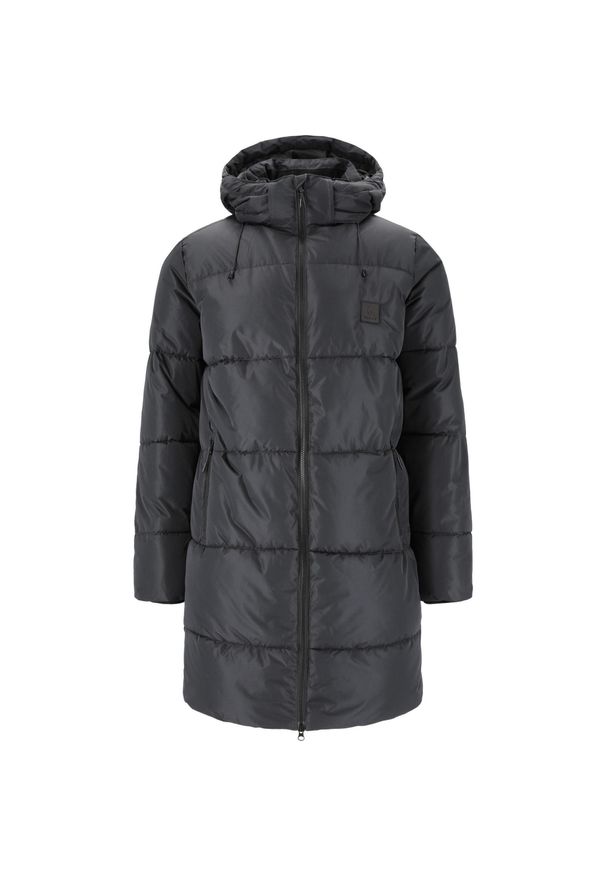 Długa kurtka z kapturem Whistler Pearson. Typ kołnierza: kaptur. Kolor: czarny, niebieski, wielokolorowy. Materiał: puch. Długość: długie. Sezon: zima