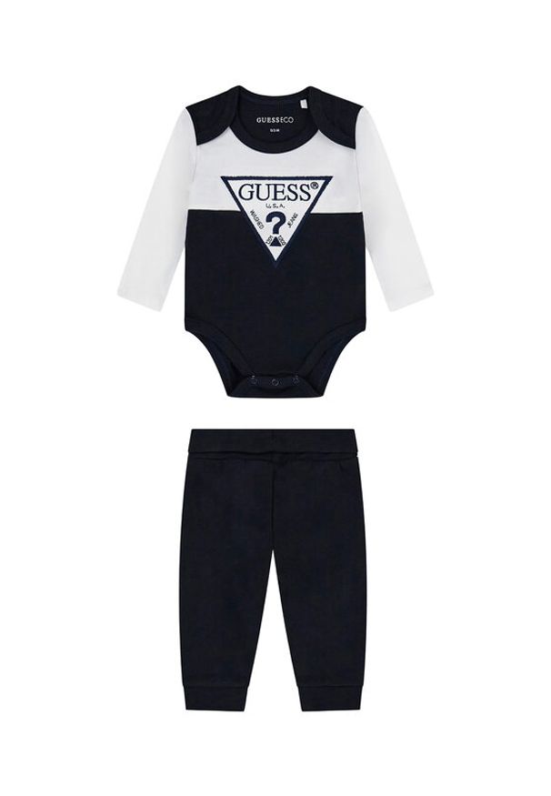 Guess Komplet body i spodnie H6YG04 4K4125 Czarny. Kolor: czarny. Materiał: bawełna