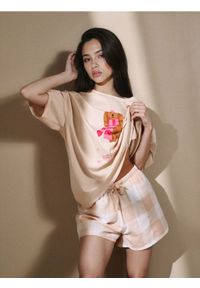 Sinsay - Dwuczęściowa piżama z pieskiem w zimowym szaliku - kremowy. Kolor: kremowy #1