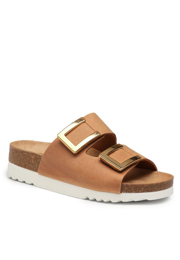 Klapki Scholl. Kolor: brązowy