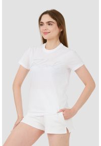 Karl Lagerfeld - KARL LAGERFELD Biały damski t-shirt Rhinestone Logo, Rozmiar L. Kolor: biały #7
