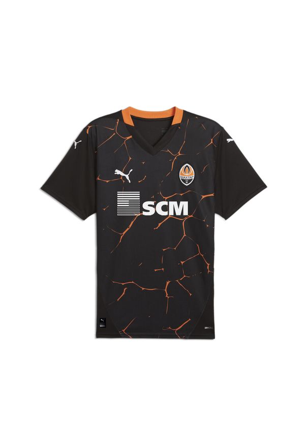 Puma - Męska koszulka wyjazdowa FC Shakhtar Donetsk 24/25 PUMA Black Rickie Orange. Kolor: czarny, pomarańczowy, wielokolorowy, żółty. Sport: piłka nożna