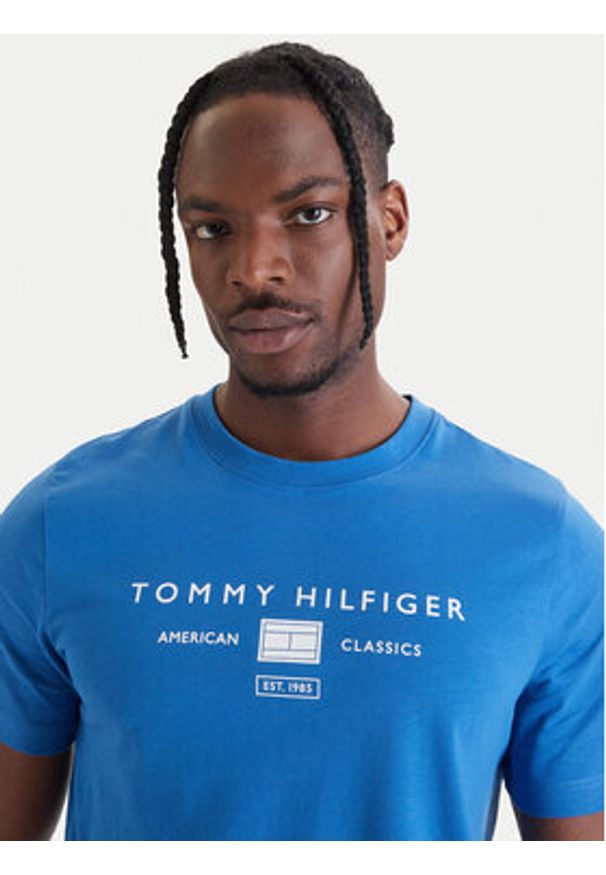 TOMMY HILFIGER - Tommy Hilfiger T-Shirt Brand Love MW0MW42365 Niebieski Regular Fit. Kolor: niebieski. Materiał: bawełna