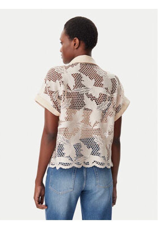 LOLA CASADEMUNT Koszula MS2515008 Écru Relaxed Fit. Kolor: kremowy. Materiał: syntetyk