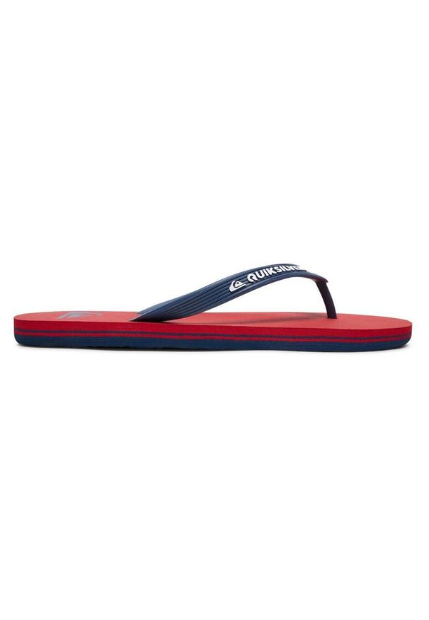 Quiksilver - Klapki dla Mężczyzn MOLOKAI. Okazja: na plażę. Kolor: czerwony. Materiał: guma, syntetyk. Styl: sportowy