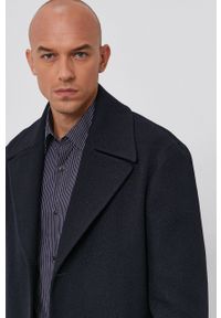 TOMMY HILFIGER - Tommy Hilfiger Płaszcz męski kolor czarny przejściowy. Okazja: na co dzień. Kolor: czarny. Materiał: tkanina. Wzór: gładki. Styl: casual, klasyczny #4