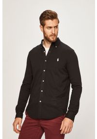 Polo Ralph Lauren - Koszula 710654408008. Typ kołnierza: polo. Kolor: czarny. Materiał: dzianina #1