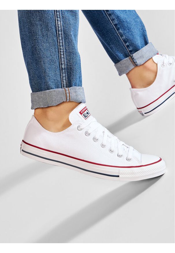 Converse Trampki Chuck Taylor All Star Ox M7652C Biały. Kolor: biały. Materiał: materiał