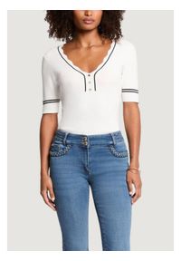 Morgan Bluzka 261-MIREN Biały Slim Fit. Kolor: biały. Materiał: wiskoza #1