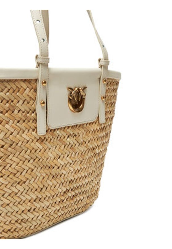 Pinko - PINKO Torebka Love Summer Basket PE 25 PLTT 103324 A1RL Beżowy. Kolor: beżowy