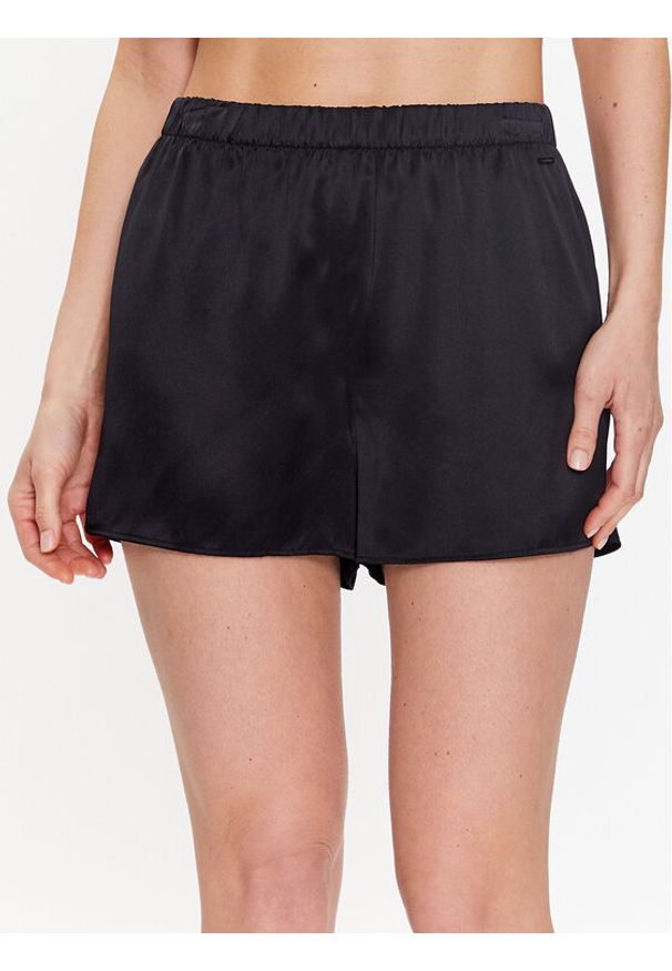Calvin Klein Underwear Szorty piżamowe 000QS6985E Czarny Regular Fit. Kolor: czarny. Materiał: jedwab