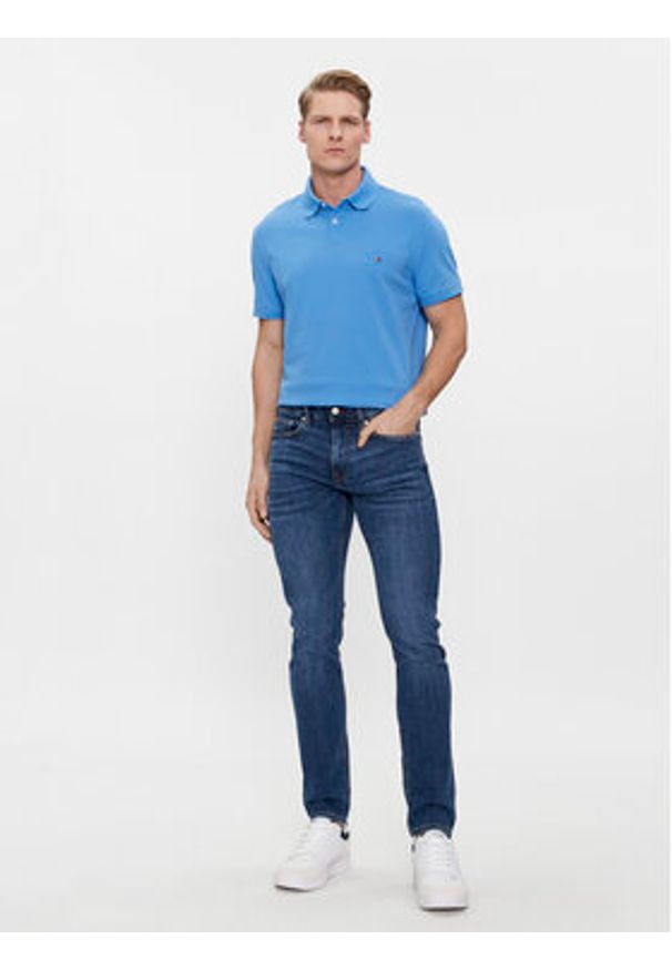 TOMMY HILFIGER - Tommy Hilfiger Polo 1985 MW0MW17770 Niebieski Regular Fit. Typ kołnierza: polo. Kolor: niebieski. Materiał: bawełna