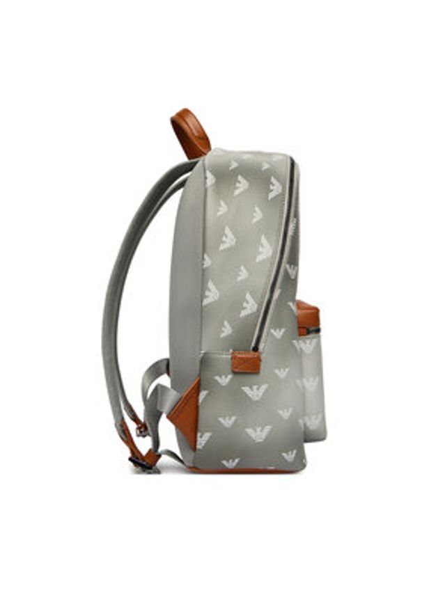 Emporio Armani Plecak EM005666 AF23972 M8334 Szary. Kolor: szary. Materiał: skóra