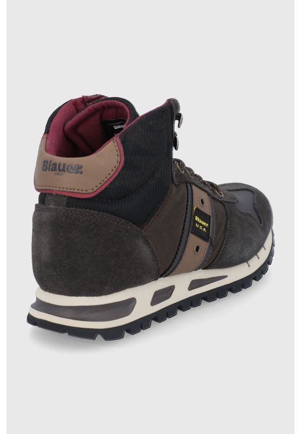 Blauer - Buty. Nosek buta: okrągły. Zapięcie: sznurówki. Kolor: brązowy. Materiał: guma. Szerokość cholewki: normalna