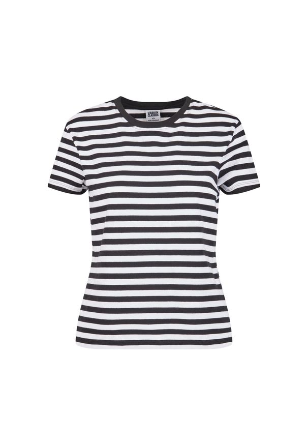 Damska koszulka w regularne paski Urban Classics. Kolor: czarny, biały, wielokolorowy. Materiał: bawełna. Wzór: paski