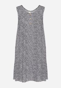 Born2be - Czarna Bawełniana Rozkloszowana Sukienka Ozdobiona Kwiatami i Guzikami Lisavella. Okazja: na co dzień, na spacer. Kolor: czarny. Materiał: bawełna. Wzór: aplikacja, kwiaty. Sezon: lato. Styl: klasyczny, casual, elegancki #3