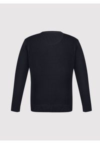 Pako Lorente - PAKO LORENTE - Granatowy sweter męski o-neck. Kolor: niebieski, brązowy. Materiał: bawełna. Sezon: jesień #2