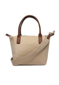 TOMMY HILFIGER - Tommy Hilfiger Torebka Popette Mini Tote AW0AW17709 Brązowy. Kolor: brązowy #5