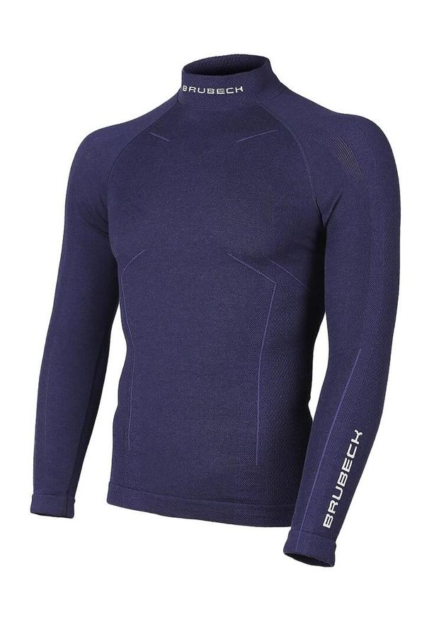 Bluza turystyczna męska Brubeck Wool Merino LS11920. Kolor: niebieski