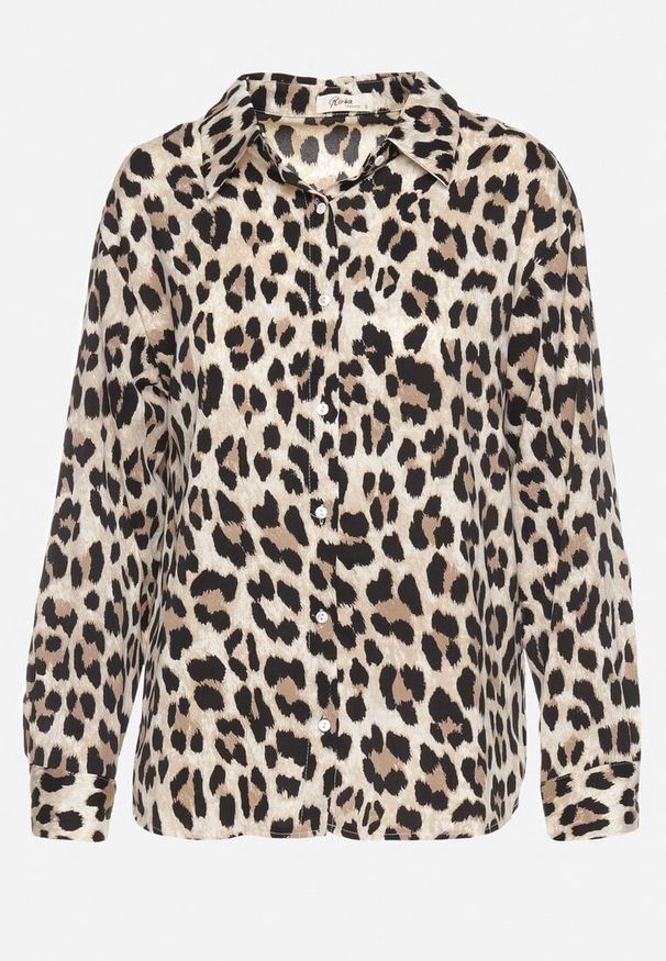 Born2be - Beżowa Koszula o Klasycznym Kroju we Wzór w Panterkę Zintrela. Okazja: na co dzień. Typ kołnierza: kołnierzyk klasyczny. Kolor: beżowy. Długość rękawa: długi rękaw. Długość: długie. Wzór: motyw zwierzęcy. Styl: klasyczny