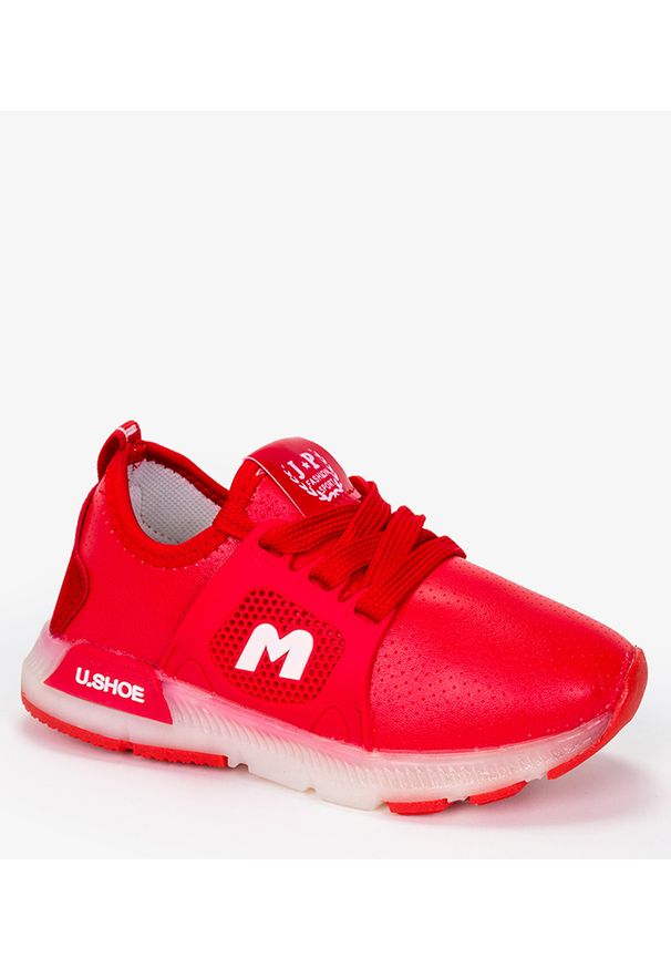 Casu - Czerwone buty sportowe sznurowane casu b331 /8. Kolor: czerwony