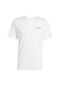 Adidas - Koszulka Terrex Graphic. Kolor: szary, wielokolorowy, biały. Materiał: bawełna. Sport: outdoor, turystyka piesza #2