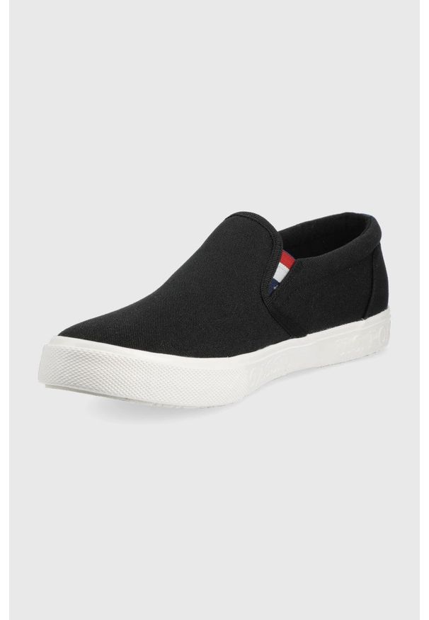 U.S. Polo Assn. tenisówki męskie kolor czarny. Nosek buta: okrągły. Kolor: czarny. Materiał: guma