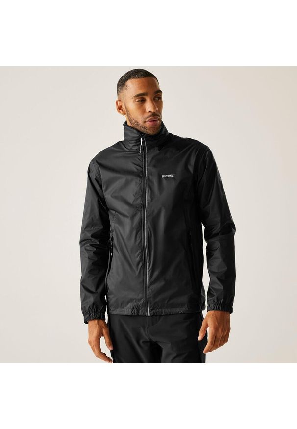 Regatta - Kurtka turystyczna męska Lyle IV przeciwdeszczowa. Kolor: czarny. Materiał: syntetyk. Sport: turystyka piesza