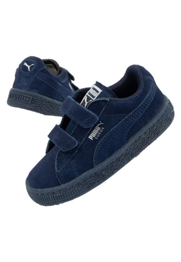 Buty Puma Suede 2 Jr 356274 87 niebieskie. Okazja: na co dzień. Zapięcie: rzepy. Kolor: niebieski. Materiał: kauczuk, materiał, guma, zamsz, skóra. Szerokość cholewki: normalna. Model: Puma Suede