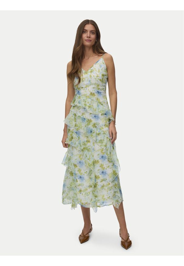 Vero Moda Sukienka wieczorowa Smilla 10346307 Turkusowy Regular Fit. Kolor: turkusowy. Materiał: syntetyk. Styl: wizytowy